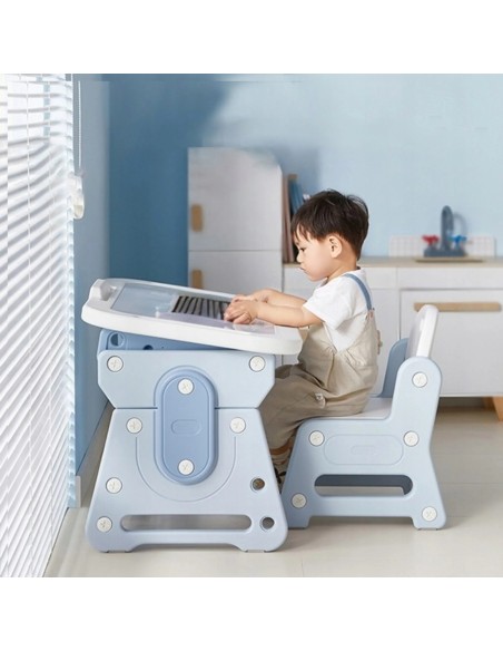 Kindertisch höhenverstellbar mit Stuhl – neigbare Tischplatte – ergonomisch, stabil & sicher – Tisch-Set für Kinder zum Lernen