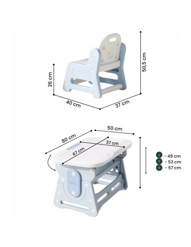 Kindertisch höhenverstellbar mit Stuhl – neigbare Tischplatte – ergonomisch, stabil & sicher – Tisch-Set für Kinder zum Lernen