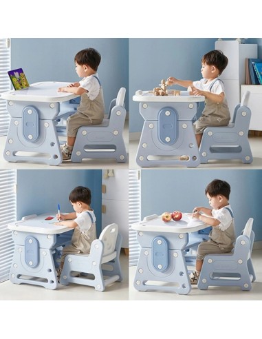 Kindertisch höhenverstellbar mit Stuhl – neigbare Tischplatte – ergonomisch, stabil & sicher – Tisch-Set für Kinder zum Lernen