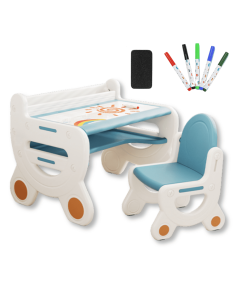 Kindertisch mit Stuhl - Maltisch mit Whiteboard & Ablage