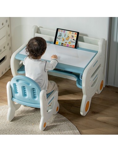 Kindertisch mit Stuhl - Maltisch mit Whiteboard & Ablage