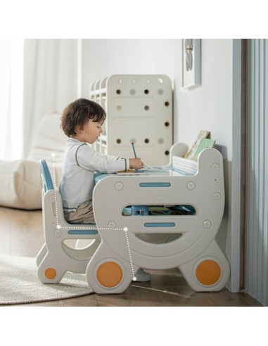 Kindertisch mit Stuhl - Maltisch mit Whiteboard & Ablage