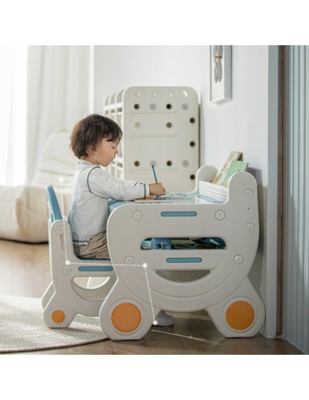 Kindertisch mit Stuhl - Maltisch mit Whiteboard & Ablage