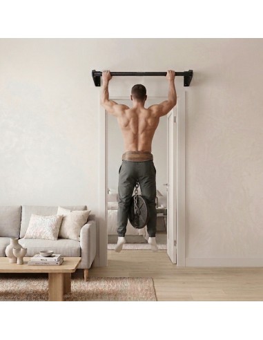 Klimmzugstange Wand - Platzsparende Pull Up Bar aus Stahl über Türrahmen bis 180kg, 101cm, fi34