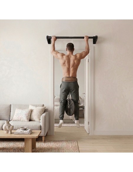 Klimmzugstange Wand - Platzsparende Pull Up Bar aus Stahl über Türrahmen bis 180kg, 101cm, fi34