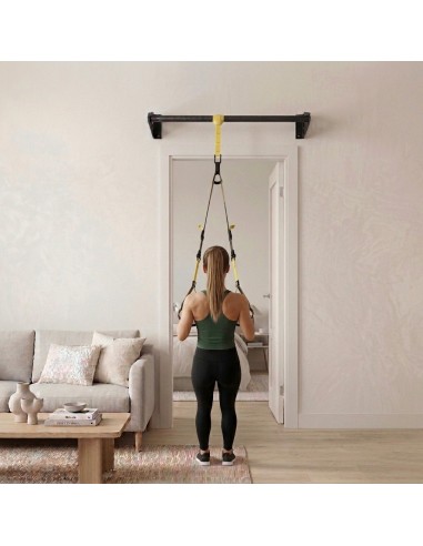 Klimmzugstange Wand - Platzsparende Pull Up Bar aus Stahl über Türrahmen bis 180kg, 101cm, fi34