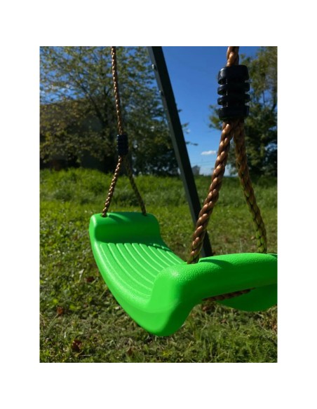 Doppelschaukel für Kinder mit Nestschaukel und Schaukel-Sitz 250x200cm Feuerveriznktes Schaukelgestell Grau-Graphit