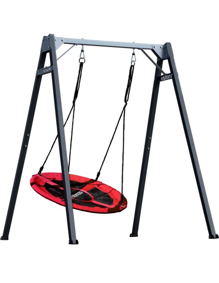 Einzelschaukel 206x159cm Kinderschaukel mit Nestschaukel Feuerveriznktes Schaukelgestell