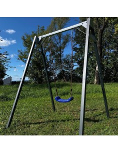 Einzelschaukel 206x159cm Kinderschaukel mit Schaukel-Sitz Feuerveriznktes Schaukelgestell