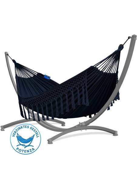 Santia Boho Hängematte mit Gestell für 2 Personen 220x160cm - Outdoor & Garten