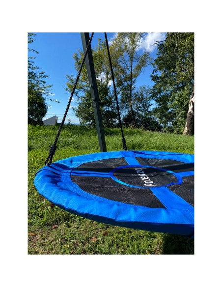 Doppelschaukel für Kinder mit Nestschaukel und Schaukel-Sitz 250x200cm Feuerveriznktes Schaukelgestell Grphit