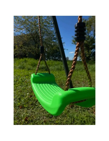 Doppelschaukel für Kinder mit Nestschaukel und Schaukel-Sitz 250x200cm Feuerveriznktes Schaukelgestell Grphit