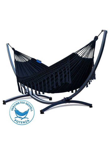 Santia Boho Hängematte mit Gestell für 2 Personen 220x160cm - Outdoor & Garten