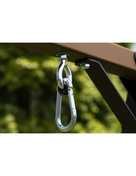 Doppelschaukel für Kinder 250x200cm Feuerveriznktes Schaukelgestell Braun