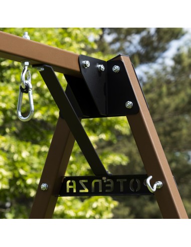 Doppelschaukel für Kinder 250x200cm Feuerveriznktes Schaukelgestell Braun