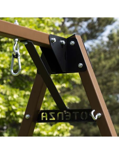 Doppelschaukel für Kinder 250x200cm Feuerveriznktes Schaukelgestell Braun