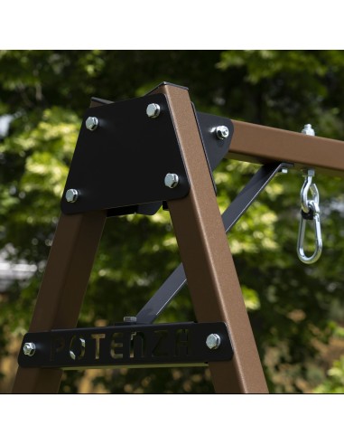 Doppelschaukel für Kinder 250x200cm Feuerveriznktes Schaukelgestell Braun