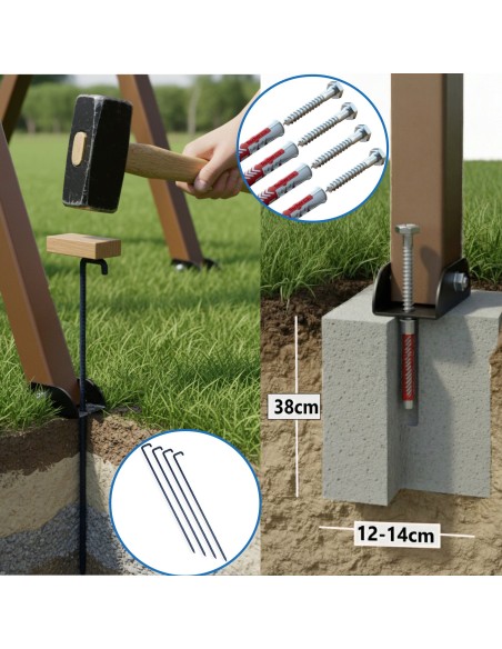 Doppelschaukel für Kinder 250x200cm Feuerveriznktes Schaukelgestell Graphit