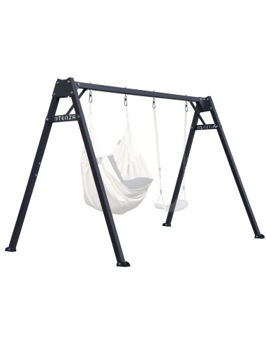 Doppelschaukel für Kinder 250x200cm Feuerveriznktes Schaukelgestell Graphit