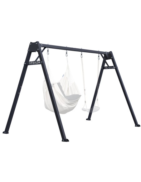 Doppelschaukel für Kinder 250x200cm Feuerveriznktes Schaukelgestell Graphit