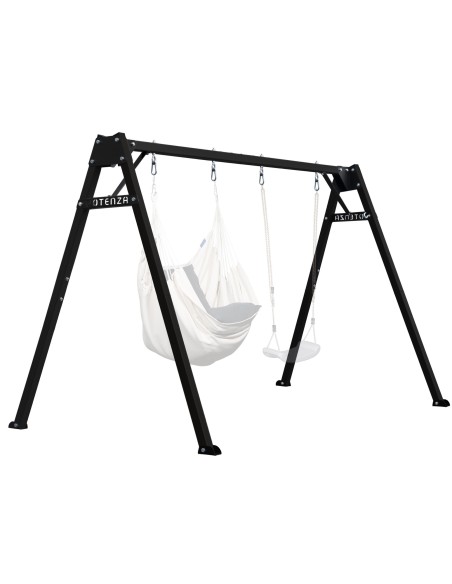 Doppelschaukel für Kinder 250x200cm Feuerveriznktes Schaukelgestell Schwarz