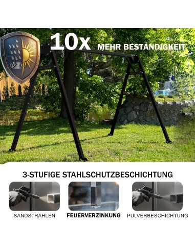 Doppelschaukel für Kinder 250x200cm Feuerveriznktes Schaukelgestell Schwarz