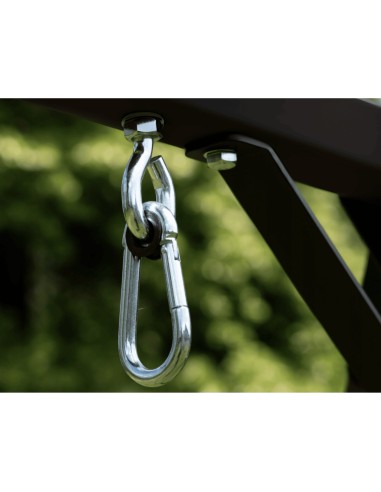 Doppelschaukel für Kinder mit Nestschaukel und Schaukel-Sitz 250x200cm Feuerveriznktes Schaukelgestell Schwarz