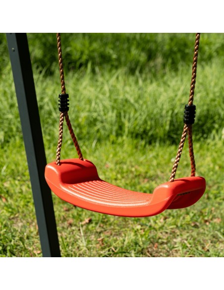 Doppelschaukel für Kinder mit Nestschaukel und Schaukel-Sitz 250x200cm Feuerveriznktes Schaukelgestell Schwarz