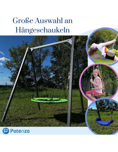 Einzelschaukel 206x159cm Kinderschaukel mit Nestschaukel Feuerveriznktes Schaukelgestell