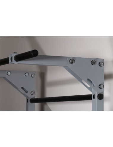 Sprossenwand mit Klimmzugstange aus Metall, Klettergerüst bis 250kg, Turnwand Grau