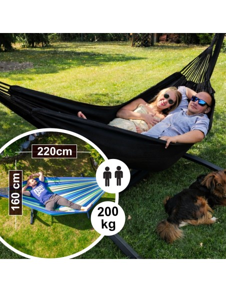 Roma Hängematte mit Gestell für 2 Personen, 370cm Sthal Gestell