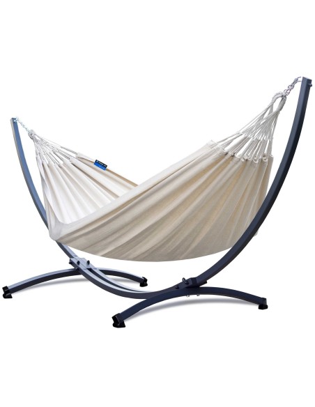 Medelin (220x140cm) Hängematte mit Gestell, Hängemattengestell aus Stahl 370cm