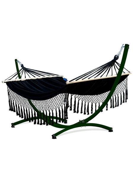 Santia Stabhängematte mit Gestell, Hängematte 220x160cm, Hängemattegestell aus Aluminium oder Stahl