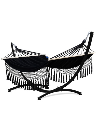 Santia Stabhängematte mit Gestell, Hängematte 220x160cm, Hängemattegestell aus Aluminium oder Stahl