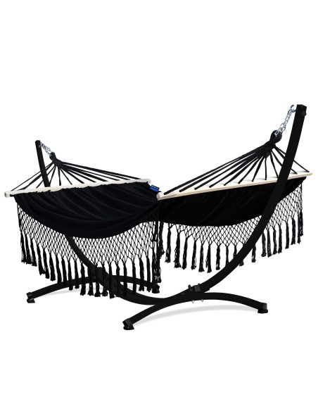 Santia Stabhängematte mit Gestell, Hängematte 220x160cm, Hängemattegestell aus Aluminium oder Stahl