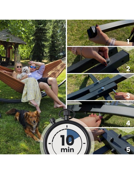 Tytan XL Verzinktes Gestell Outdoor Hängemattengestell 440cm, 300kg I Ständer Für Hängematten