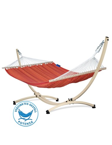 Medelin Stabhängematte mit Gestell, Hängematte 215x140cm, Hängemattegestell aus Aluminium oder Stahl