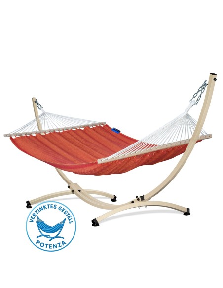 Medelin Stabhängematte mit Gestell, Hängematte 215x140cm, Hängemattegestell aus Aluminium oder Stahl