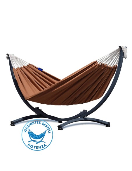 Hängematte mit Gestell I Stabiler Rahmen 200kg - 250cm Balkon I Hängematte 200x120cm I Indoor Outdoor Garten Pool Terrasse Stahl