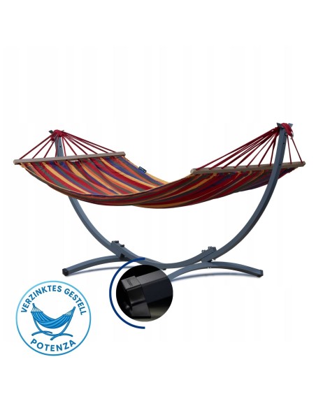 Hängematte mit Gestell I Stabiler Rahmen 200kg - 250cm Balkon I Stabhängematte 200x120cm I Indoor Outdoor