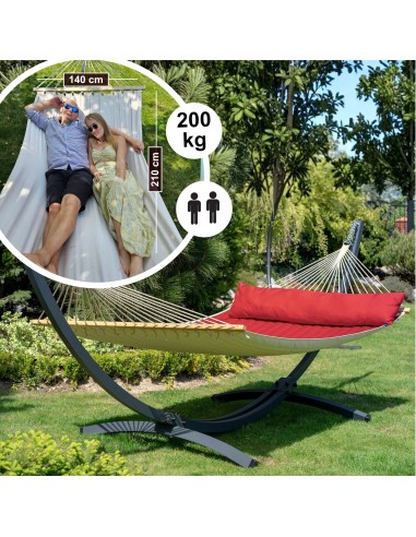 Panama Stabhängematte mit Gestell, Hängematte 215x140cm, Hängemattegestell aus Aluminium oder Stahl