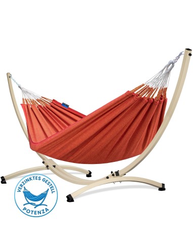 Medelin (220x140cm) Hängematte mit Gestell, Hängemattengestell aus Stahl 370cm