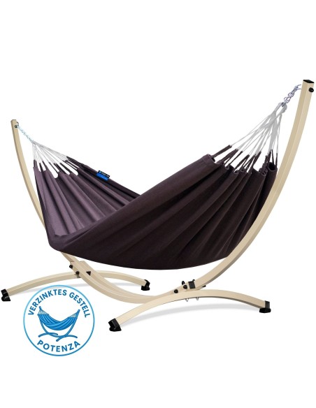 Medelin 230x160cm Hängematte mit Gestell, Hängemattengestell aus Stahl oder Aluminium