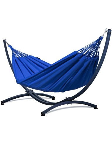 Merida Baumwolle (220x160cm) Hängematte mit Gestell | Wetterfest & Stabill Auluminum oder Stahl