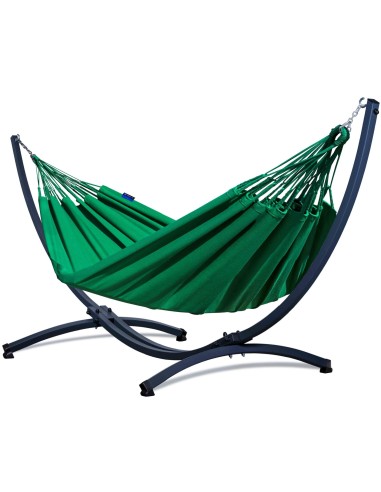 Merida Baumwolle (220x160cm) Hängematte mit Gestell | Wetterfest & Stabill Auluminum oder Stahl
