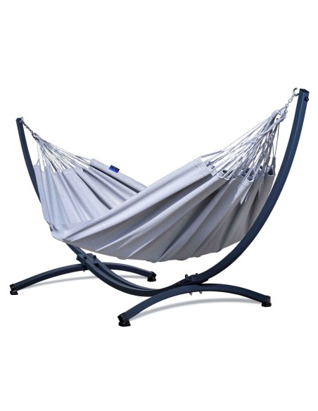 Merida Baumwolle (220x160cm) Hängematte mit Gestell | Wetterfest & Stabill Auluminum oder Stahl