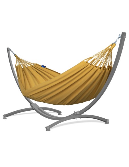 Merida Baumwolle (220x160cm) Hängematte mit Gestell | Wetterfest & Stabill Auluminum oder Stahl