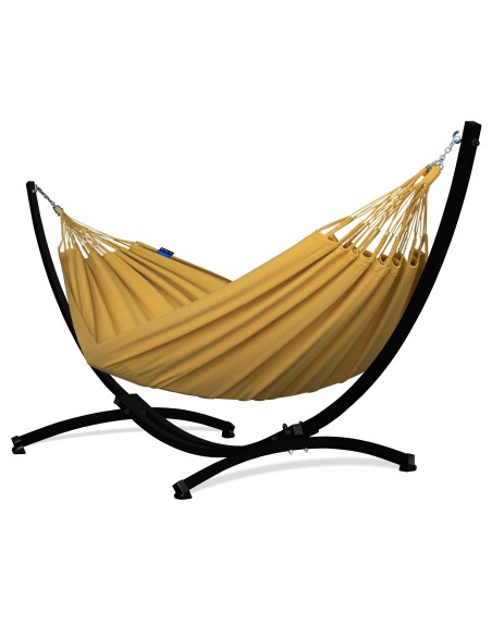 Merida Baumwolle (220x160cm) Hängematte mit Gestell | Wetterfest & Stabill Auluminum oder Stahl