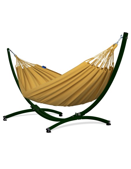 Merida Baumwolle (220x160cm) Hängematte mit Gestell | Wetterfest & Stabill Auluminum oder Stahl