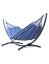 Miniatura - Pereira 220x140cm Hängematte mit Gestell, Hängemattengestell aus Stahl Feuerverzinkt oder Pulverbeschichtet 370cm (Blue)